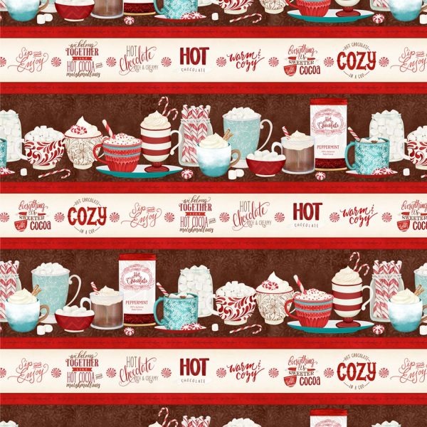 Cuppa Cocoa Coffee Marshmallow Fabric by the yard Online Hot Sale