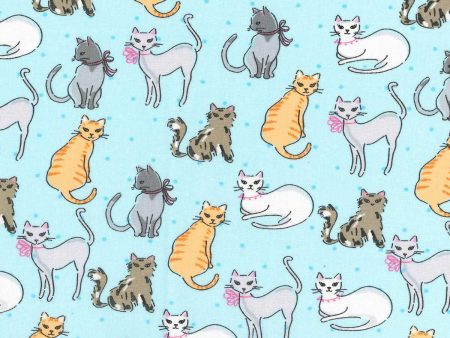 Sketch Cats Kitten Animals Fabric by the yard Supply