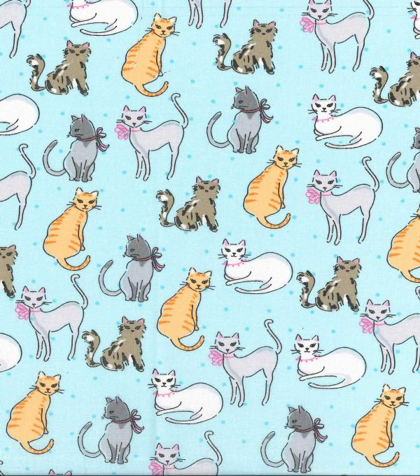 Sketch Cats Kitten Animals Fabric by the yard Supply