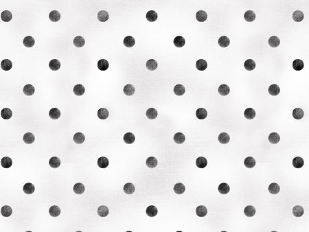 Textured Dots Geometric Black White Fabric by the yard Online now