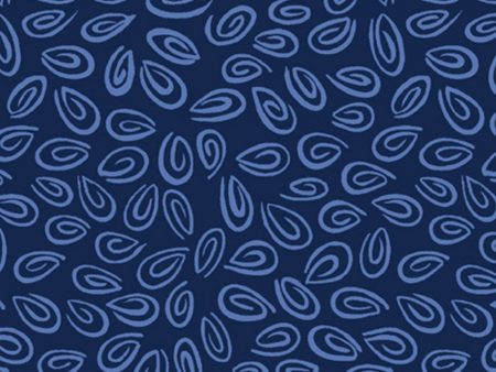 Monotone Swirl on Blue Fabric by the yard For Sale