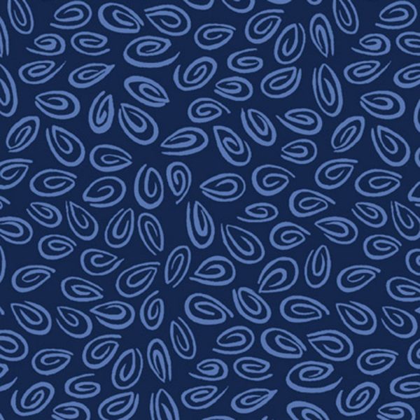 Monotone Swirl on Blue Fabric by the yard For Sale