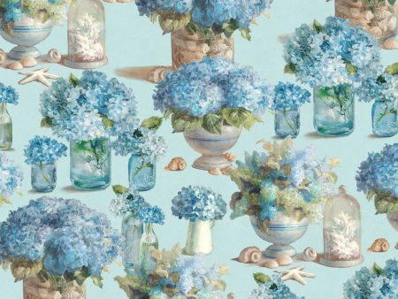 Coastal Bliss Floral Hortensia Fabric by the yard Online Sale