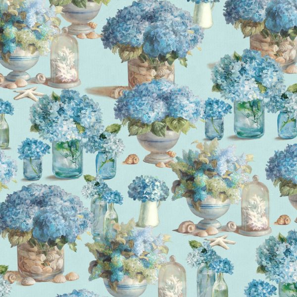 Coastal Bliss Floral Hortensia Fabric by the yard Online Sale