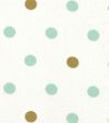 Large Metallic Dot Mint Gold Geometric Fabric by the yard on Sale