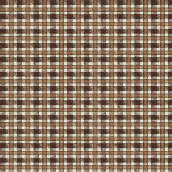 Pioneer Spirit Brown Check Plaid Gingham Fabric by the yard For Sale