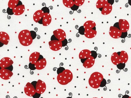 Fun Lady Bugs Dots Ladybug Fabric by the yard Hot on Sale