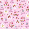 Cupcake Café by Laura Stone Cake Floral Berry Fabric by the yard Sale