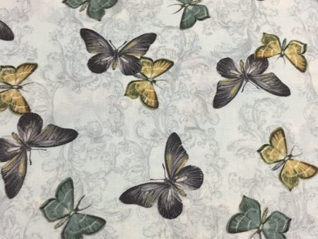 Butterflies Shabby Blue Butterfly Fabric by the yard Online Hot Sale