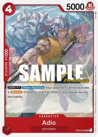 Adio (OP03-002) - Pillars of Strength Pre-Release Cards  [Uncommon] For Sale