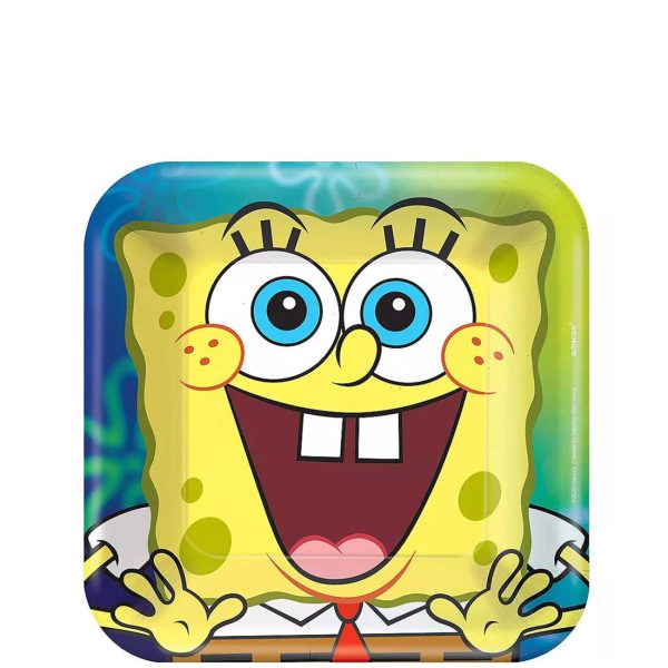 Spongebob Square Paper Plates 7in, 8pcs Supply