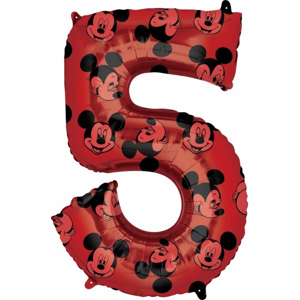 Mickey Mouse Number 5 Red SuperShape Balloon 58x83cm Supply