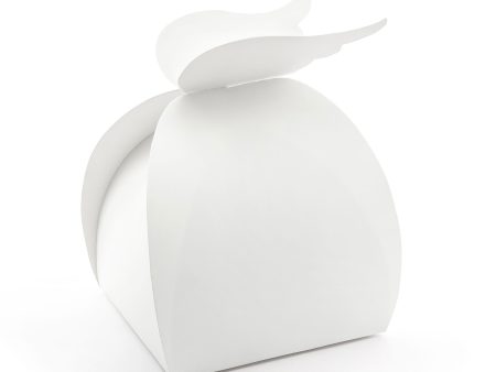 Wings Favor Boxes, White, 10pcs For Discount