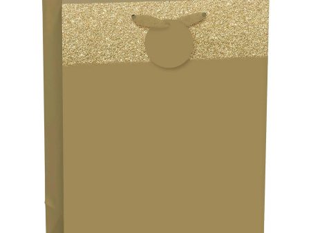 Gold Matte Large Glitter Paper Bag Online Sale