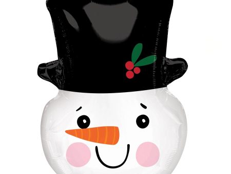 Smiley Snowman Head SuperShape Balloon 43x58cm Online Hot Sale