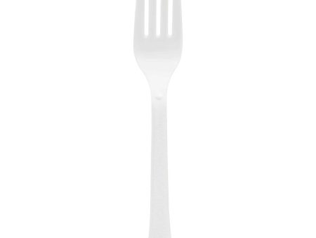 Frosty Wihite Heavy Weight Plastic Forks 20pcs Online Hot Sale