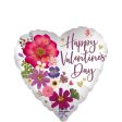 Happy Valentine s Day Pressed Flowers Foil Balloon 45cm For Cheap