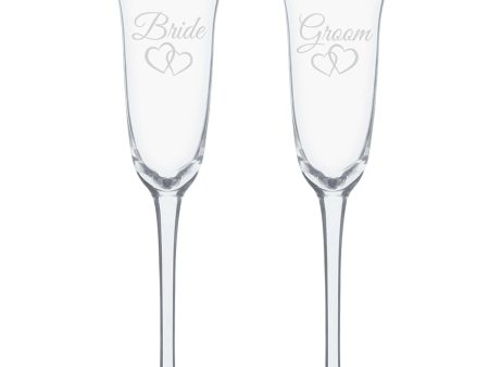 Bride & Groom Toasting Glasses 5.4oz Discount