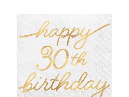 30th Golden Age Birthday Beverage Napkins Lowcount For Cheap