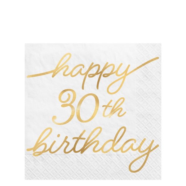 30th Golden Age Birthday Beverage Napkins Lowcount For Cheap