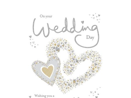 Wedding Hearts Wishes Greeting Card 12in X 9in Fashion