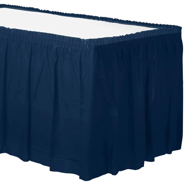 True Navy Plastic Tableskirt Online