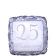 25th Anniversary Silver Elegant Square Balloon 45cm Cheap