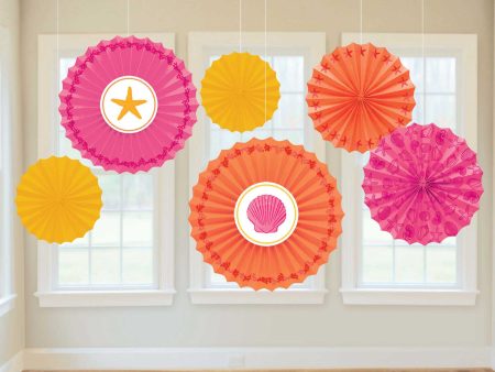 Summer Shell Paper Fan Decoration 6pcs For Discount