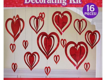 Valentine Hanging Decoration 3D Foil Heart Sale