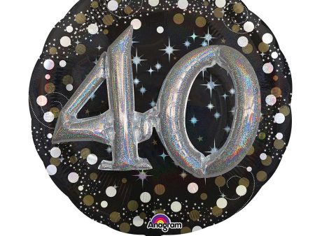 Sparkling 40 Birthday Multi Balloon 36in Sale