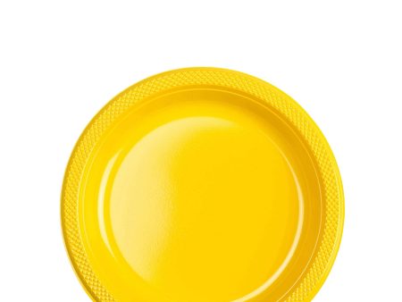 Yellow Sunshine Plastic Plates 7in, 20pcs on Sale