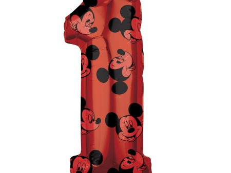 Mickey Mouse Forever Number 1 Mid-Size Shape Foil Balloon 26in Cheap