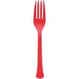 Apple Red Heavy Weight Plastic Forks 20pcs on Sale