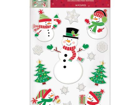 Snowman Embossed Vinyl Window Decorations Fashion