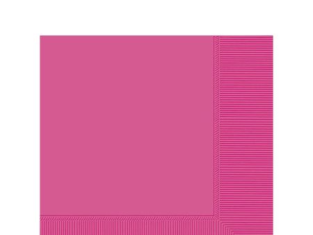 Bright Pink 2-Ply Beverage Napkins 40cts Hot on Sale