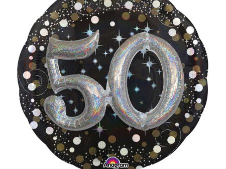 Sparkling Birthday 50 Multi-Balloon 36in Cheap