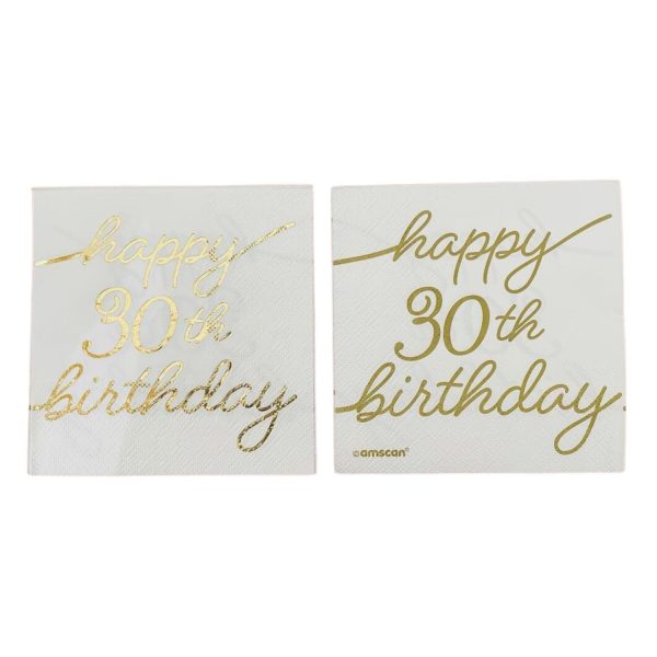 30th Golden Age Birthday Beverage Napkins Lowcount For Cheap