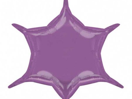 Star 6-Point Lilac Balloon 22in Sale