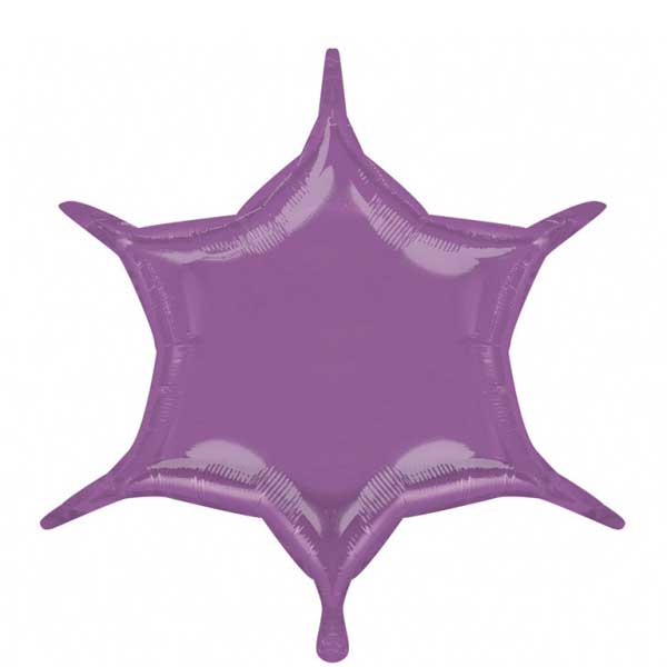 Star 6-Point Lilac Balloon 22in Sale