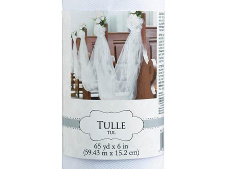 White Tulle Spool 65yd x 6in Online now