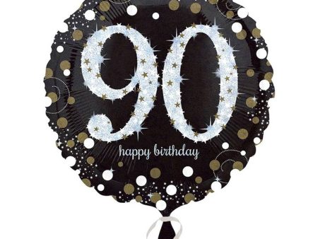 Sparkling Birthday 90 Foil Balloon 45cm Sale