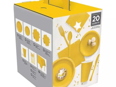 Yellow Boxed Tableware Kit (20 Guests) Hot on Sale