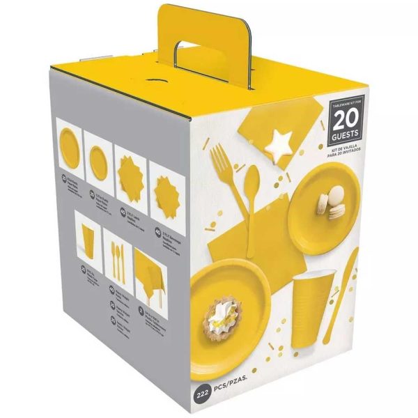 Yellow Boxed Tableware Kit (20 Guests) Hot on Sale