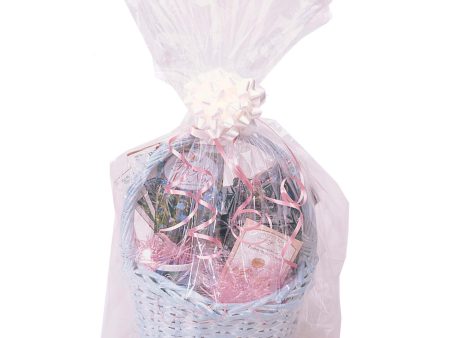 Clear Cello Basket Bag 24in x 25in For Sale