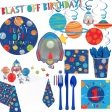 1st Birthday Blast Off Party Kit For 16 People Supply