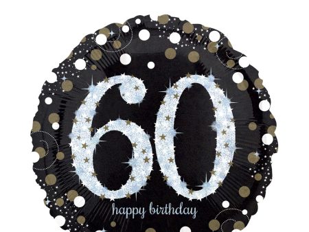 Sparkling Birthday 60 Foil Balloon 45cm Online now