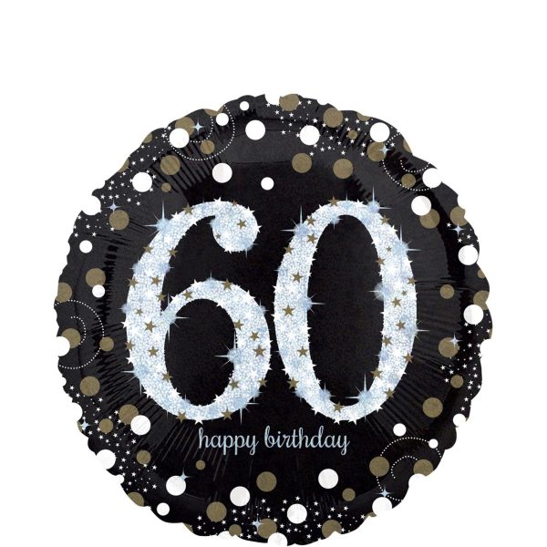 Sparkling Birthday 60 Foil Balloon 45cm Online now