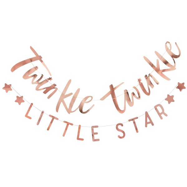 Twinkle Twinkle Little Star Rose Gold Baby Shower Bunting Decoration Online