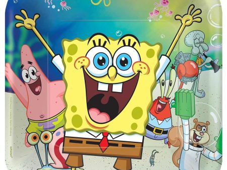 Spongebob Square Paper Plates 9in, 8pcs For Cheap