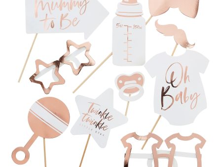 Twinkle Twinkle Rose Gold Baby Shower Photo Booth Props For Cheap